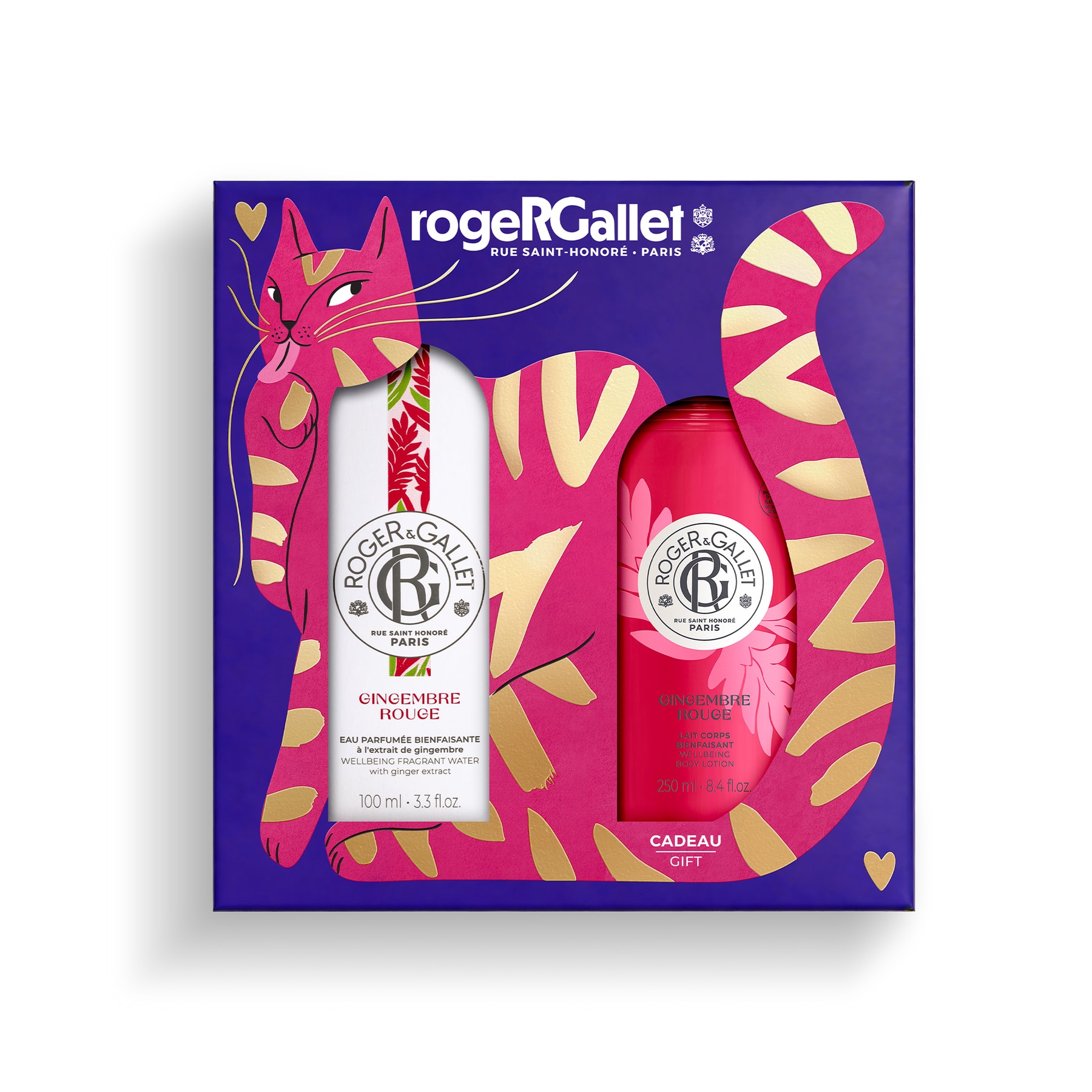 Gingembre Rouge Coffret Noël eau parfumée bienfaisante 100ml + lait corps bienfaisant